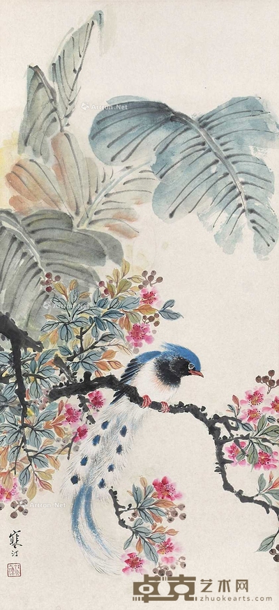 江寒汀 （款） 花鸟 立轴 66×31cm
