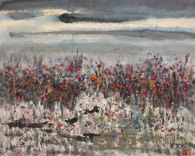 吴冠中 (款) 山水 立轴 48×61cm