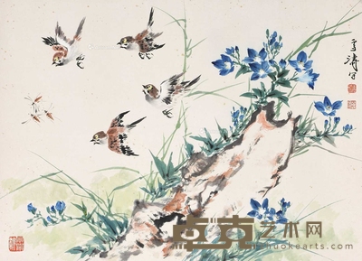 王雪涛 （款） 花鸟 立轴 50×68cm