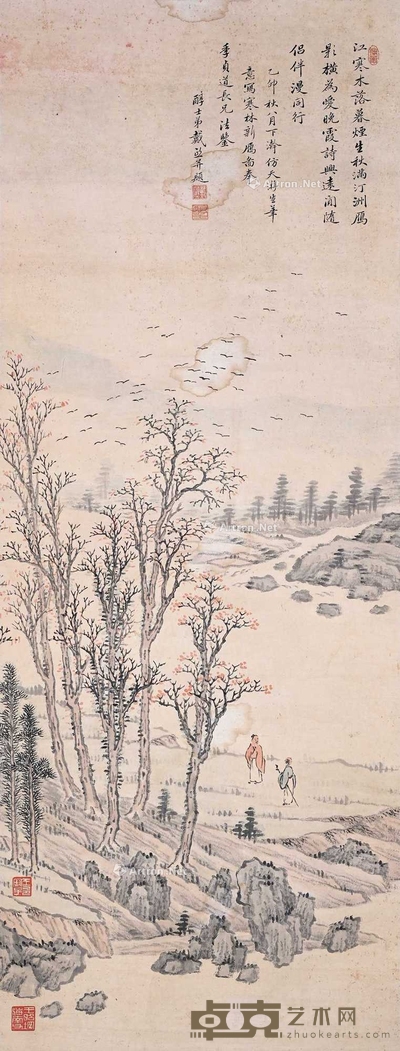 戴熙 枯木寒鸦图 立轴 81×30cm
