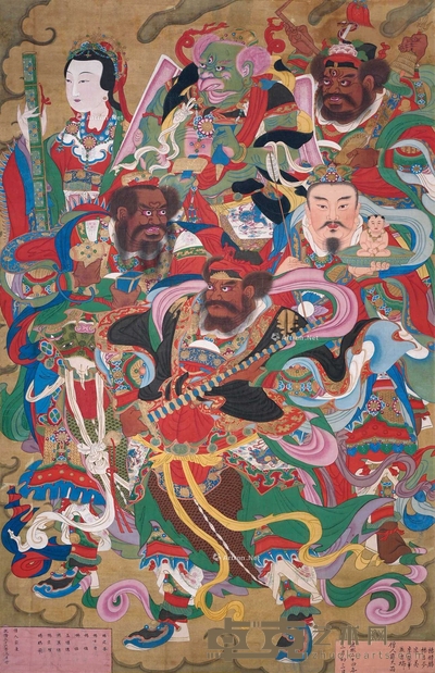 佚名 水陆画“六星宿” 立轴 159×102cm