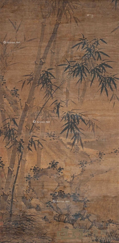 佚名 竹石图 立轴 154×76cm