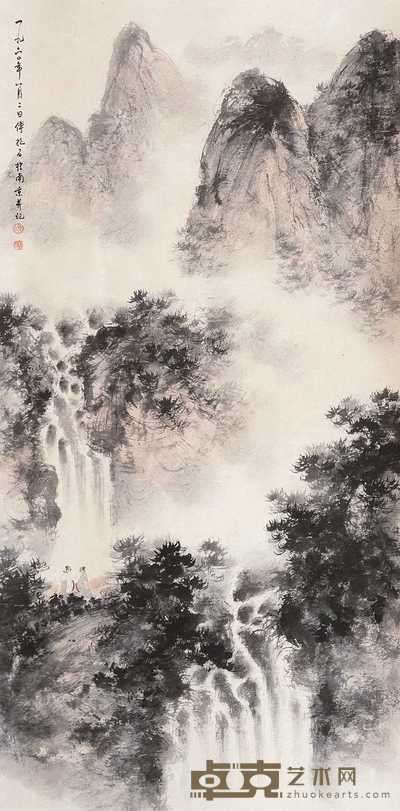 傅抱石 山水人物 137×67cm