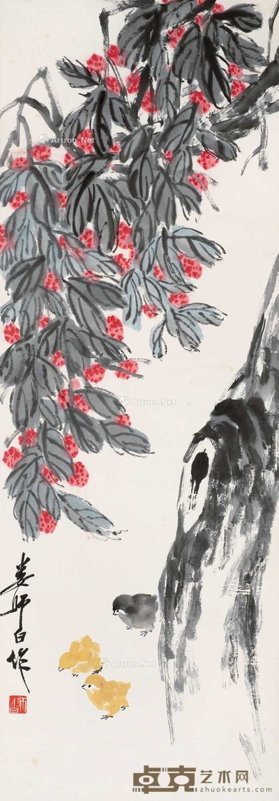 娄师白 荔枝 立轴 118×42cm