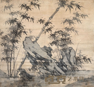 佚名 竹石图 立轴 226×211cm