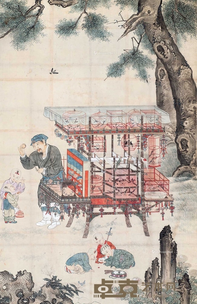 佚名 卖货郎 立轴 161×105cm