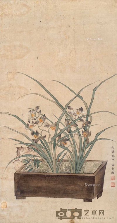 潘静淑 1926年作 兰花 立轴 66×35cm