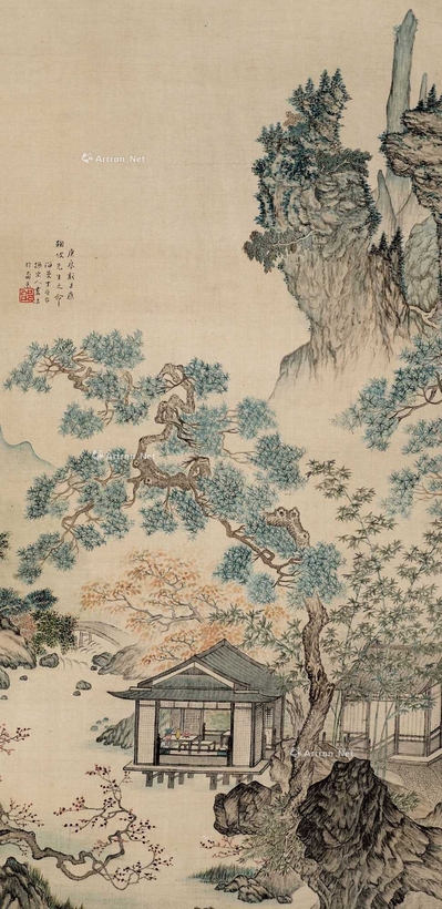 丁原台 仿宋人画法 立轴