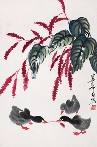 娄师白 花鸟 镜心