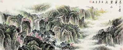 万山苍翠碧水流