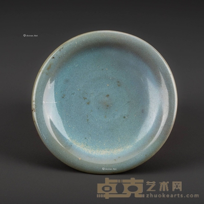 金 钧窑天蓝釉盘 D:11cm H:2cm