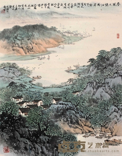 宋文治 春风又绿江南岸 立轴 68×45cm