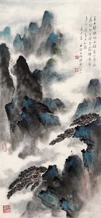 申石伽 山水 立轴