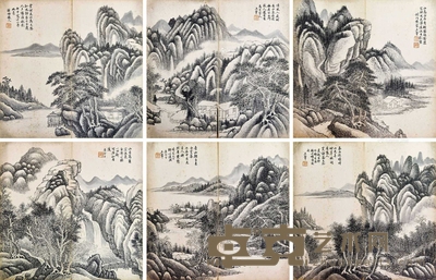 王翚 山水册页(十二选六) 册页 39×41cm×12