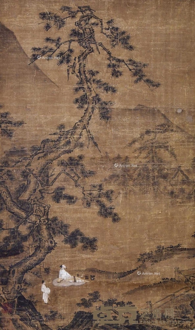 马远 松荫高士图 立轴 68×40cm