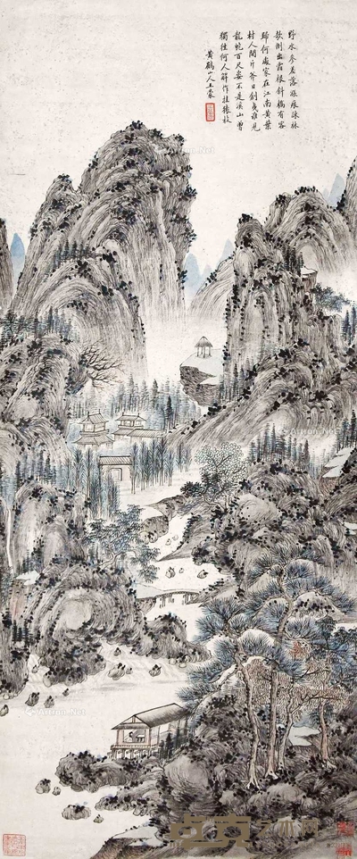 王蒙 山水 立轴 121×49cm