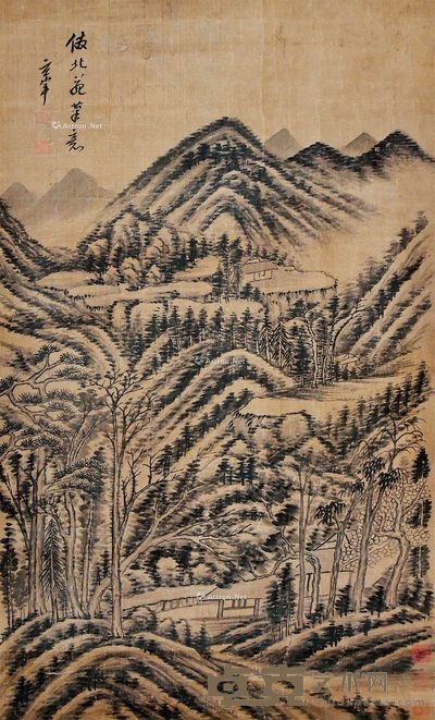 董其昌 山水 立轴 87×53cm