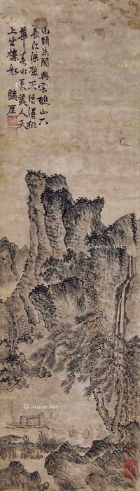 杨维桢 山水 立轴