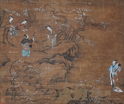 佚名 赏梅图 立轴 42×51cm