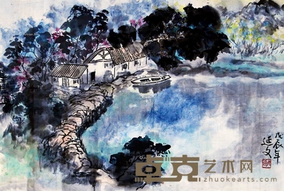 杨彦文 水乡 镜片 42×62cm
