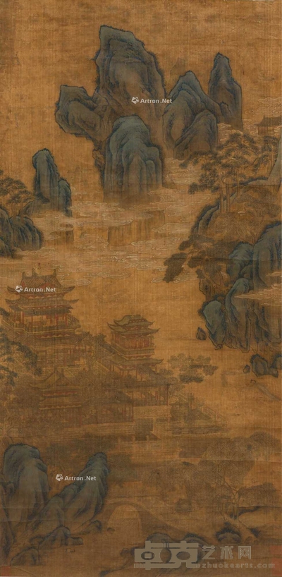 佚名 明代 丹台春晓图 镜片 136×65cm