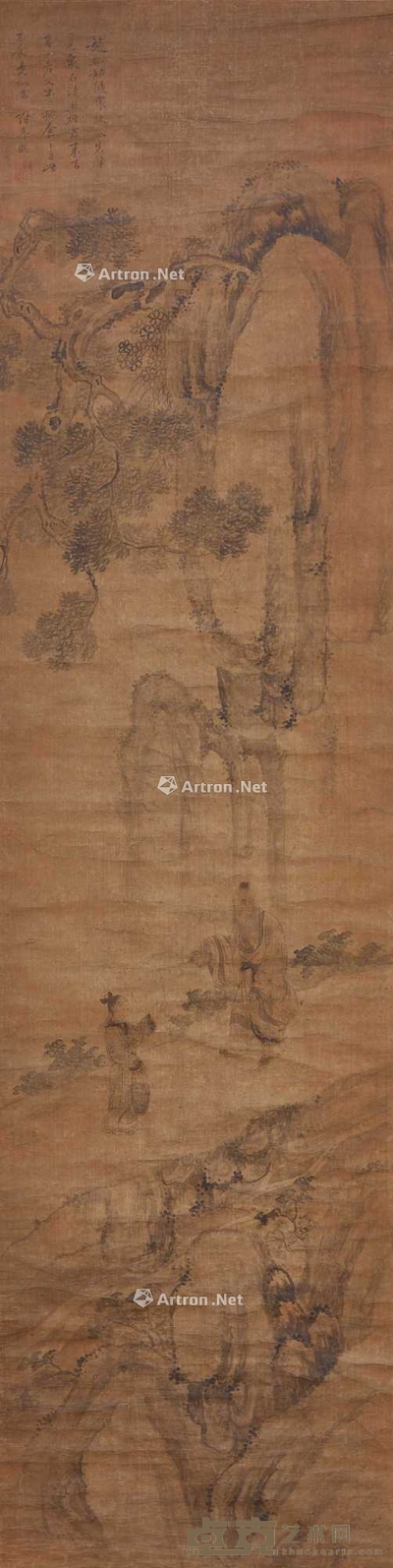 王稚观 晚明 赵仙姑采茶图 立轴 165cm×42cm