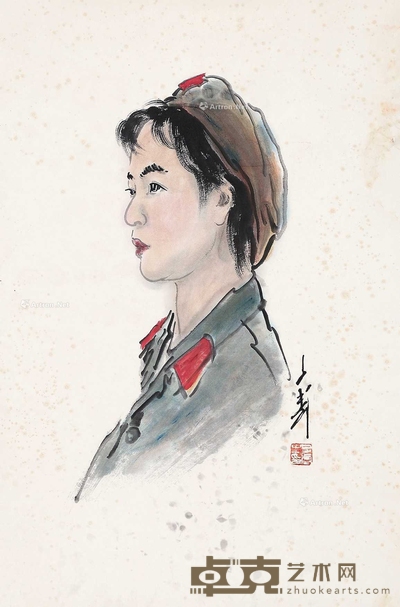 王子武 人物 69×45cm