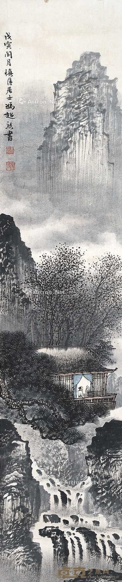 冯超然 山水 203×55cm