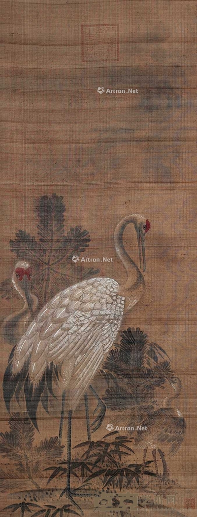 佚名 鹤寿 112×43cm
