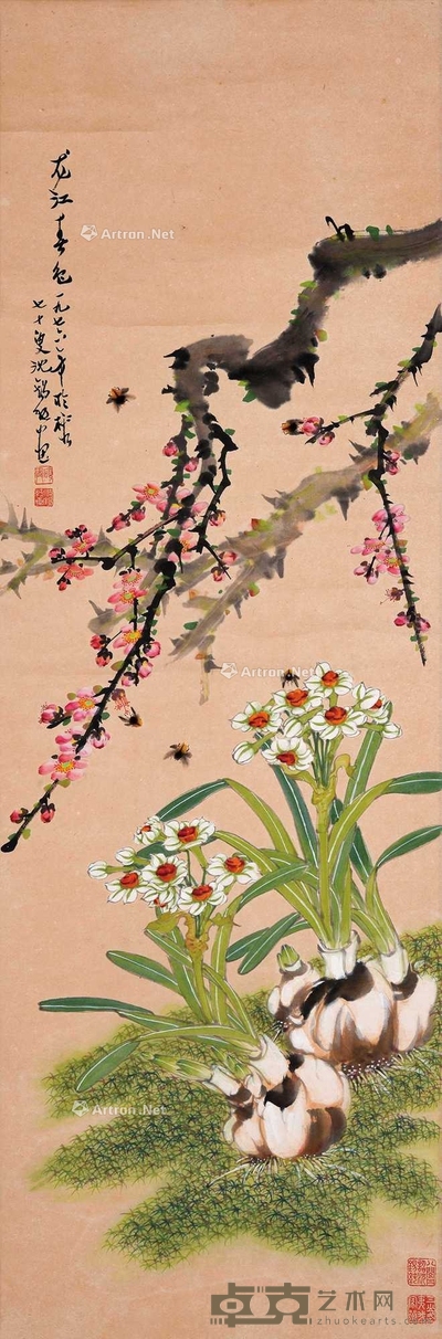 沈锡纯 龙江春色 立轴 103×34cm