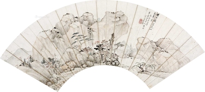 李誉 富春山色 扇片