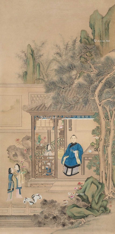 佚名 祝寿图 立轴