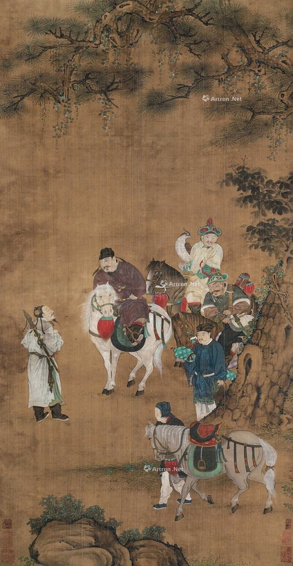 佚名 人骑图 镜片