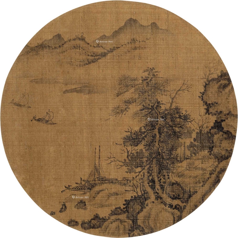 佚名 远帆图 团扇片