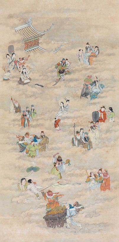 佚名 群仙图 屏轴