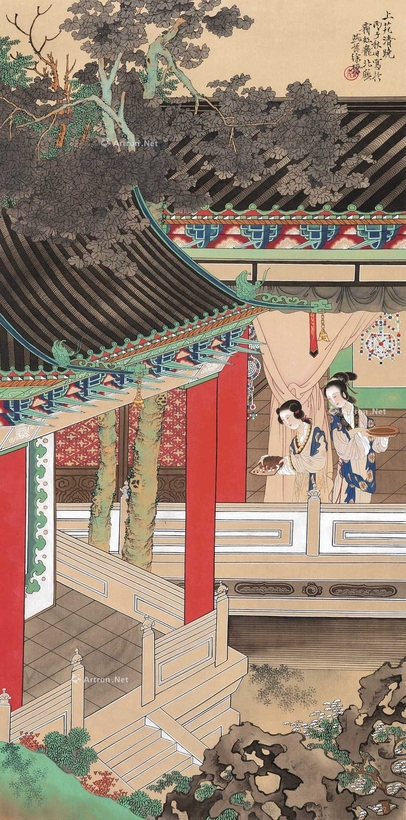 徐操 丙子（1936）年作 上苑清晓 镜片