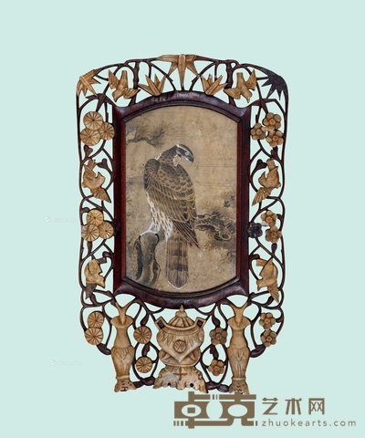 佚名 松鹰图 镜框 33×19.5cm