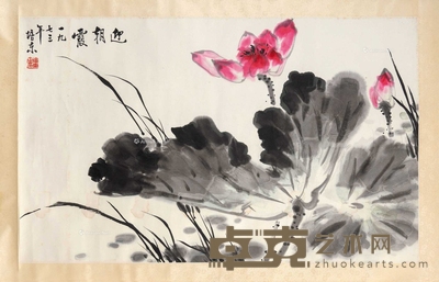 王培东 荷花 挂轴 59×95cm