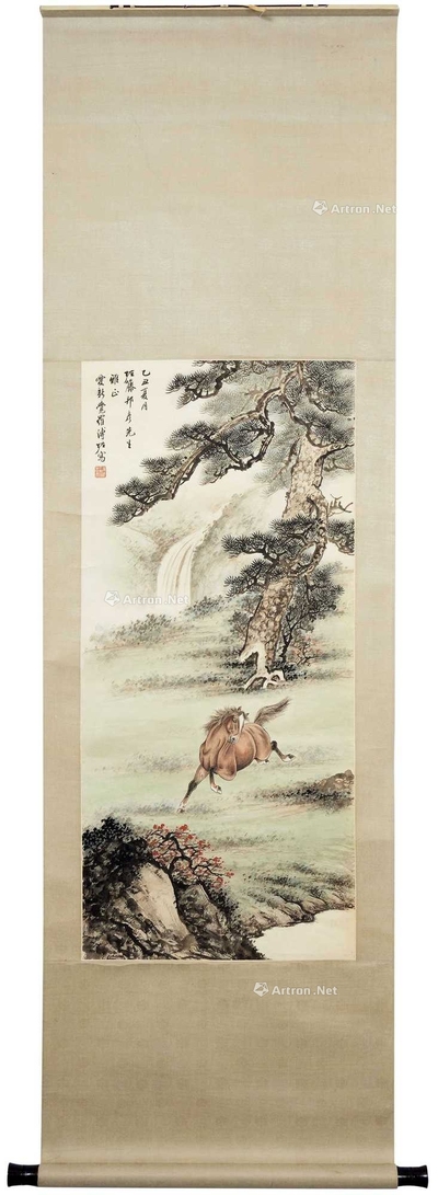 溥佐 奔马 挂轴