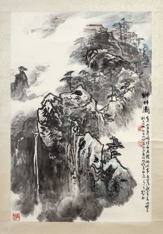 孔仲起 狮林园 挂轴