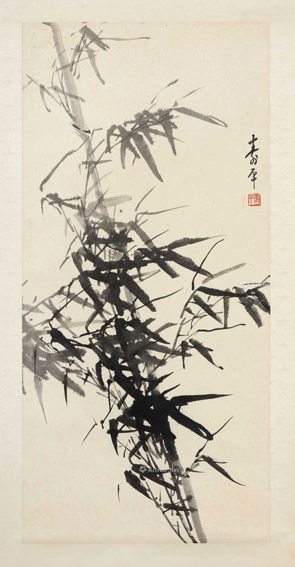 董寿平 墨竹図 挂轴