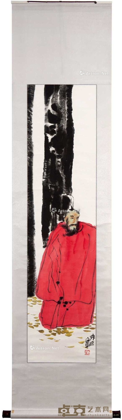 袁武 人物 挂轴 136×34cm