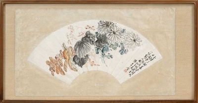 陈半丁 菊花 额装