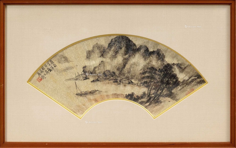 黄幻吾 山水 额装