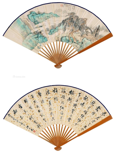 汪琨 山水 扇面