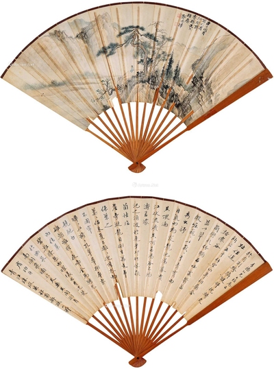 郭传璋 松下高仕図 扇面