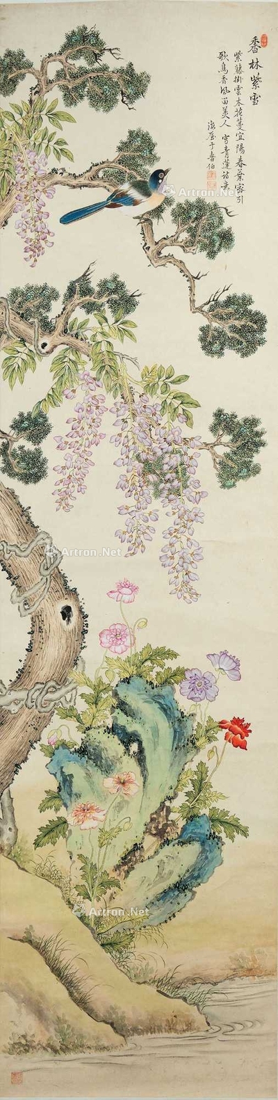 于寿伯 花鸟 挂轴