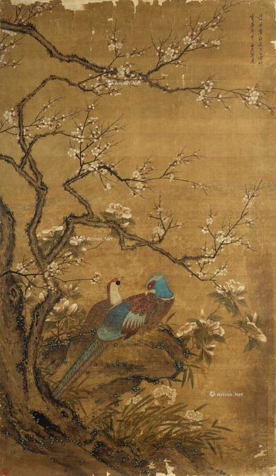 陈遵 花鸟 マクリ镜片