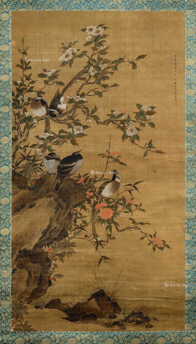 蔡含 花鸟 挂轴