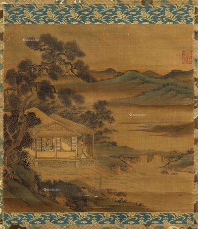 戴文进 山水人物 挂轴